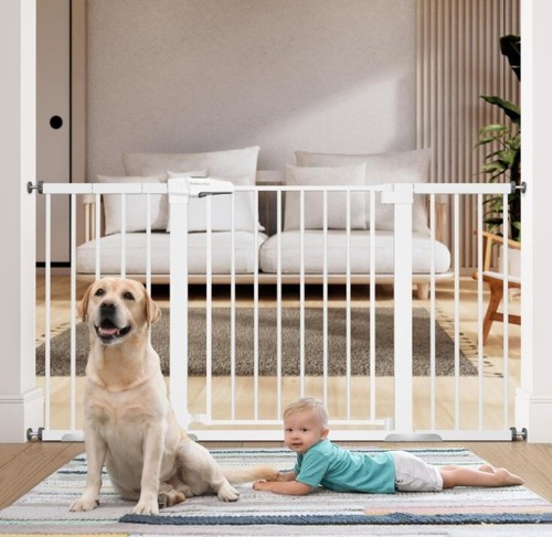29-55 Inch Extra Wide Baby/Dog Gate, Metal Auto Close, Pressure Mount NO drillin