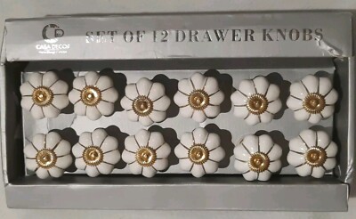 CASA DECOR Home Design Ceramic Drawer Knobs / Pulls Set of 12
