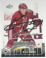 KYLE TURRIS SIGNED 09-10 UPPER DECK MVP PHOENIX COYOTES CARD AUTOGRAPH AUTO!!