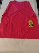 Women's XL Pink Short Sleeve Scrub Top By Origins Nwt