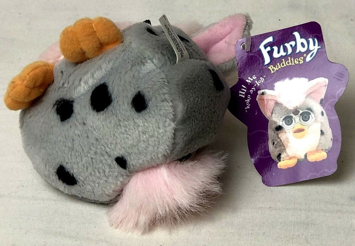 Furby Buddies More Light Plush Gray Pink Tiger Electronics Furby Buddies More Light Plush Gray Pink Tiger Electronics