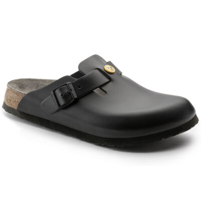 Birkenstock Boston ESD Clog 061360 Glattleder Schwarz normale Weite  