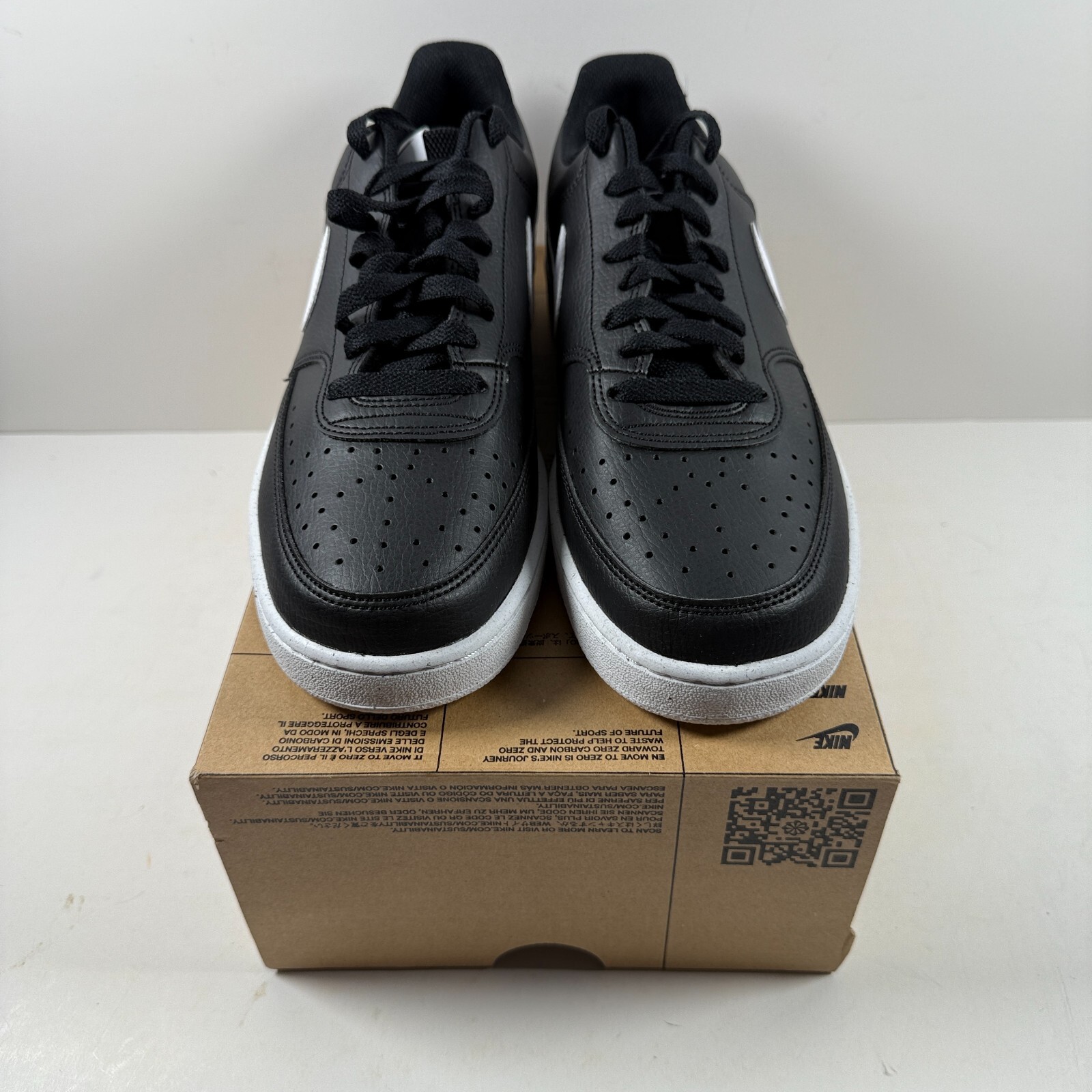 SAOLA Scarpe Nike Court Vision Lo NN Uomo Taglia 10.5 Nero Bianco DH2987 001 SENZA COPERCHIO