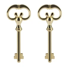 KY-8 (D-1902) Roll Top Desk Antique Brass Plated Hollow Lock Key Desk Lock Key