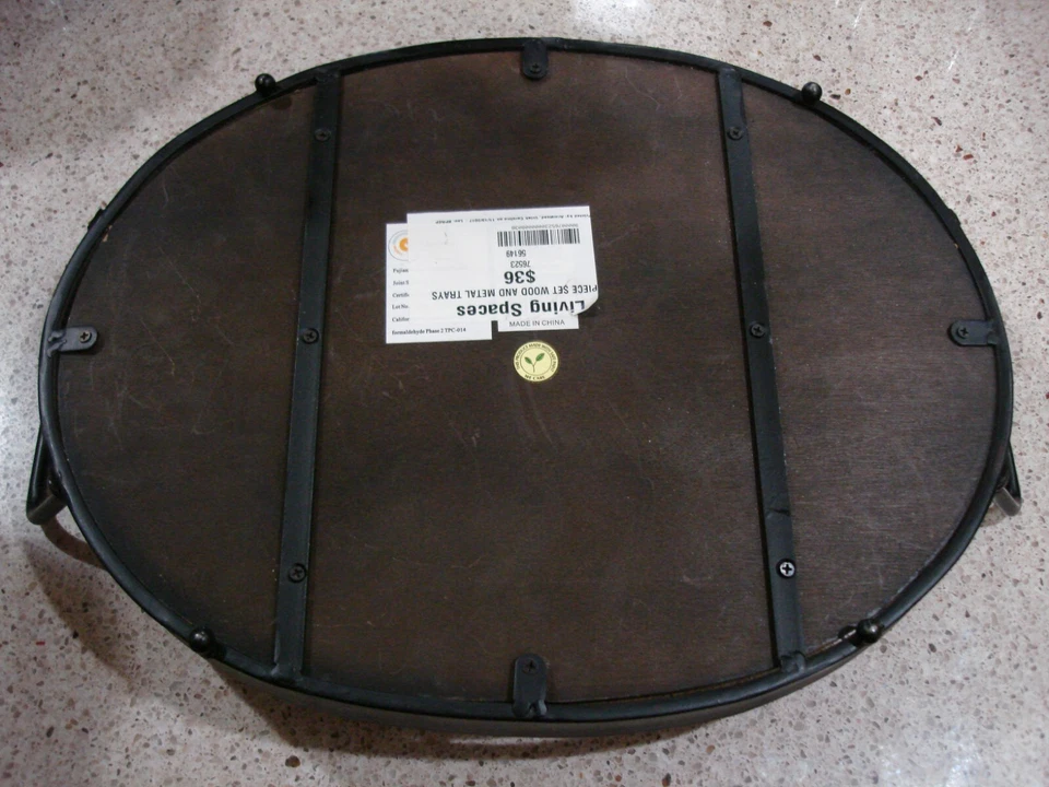 Rustic Cedar Wood w/Black Wrought Iron, Rimmed Tray "La Maison Du Chiarello" - Image 3 of 3