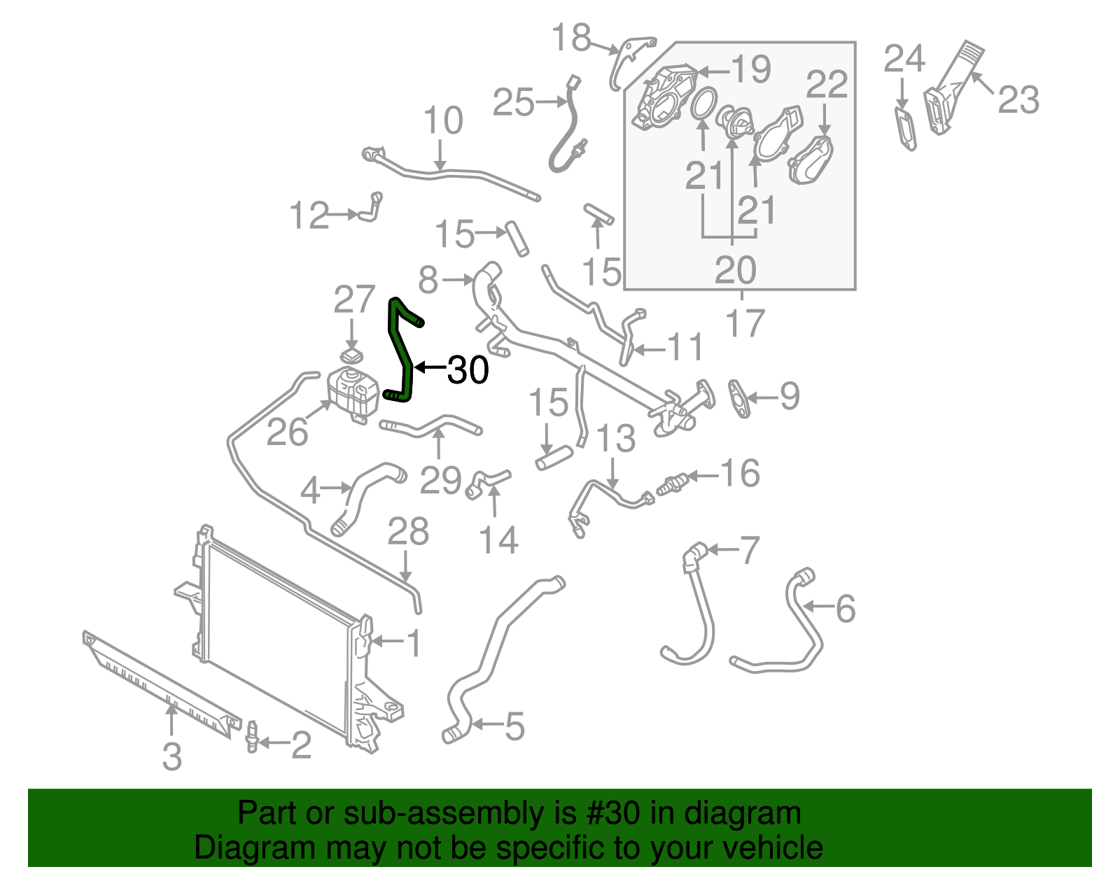 New Genuine Volvo XC90 Coolant Overflow Reservoir Hose Upper 20032006