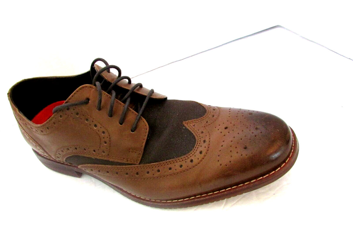 Rockport Mens TruTech Brown Leather Wing Tip lace up dress  display picture 3
