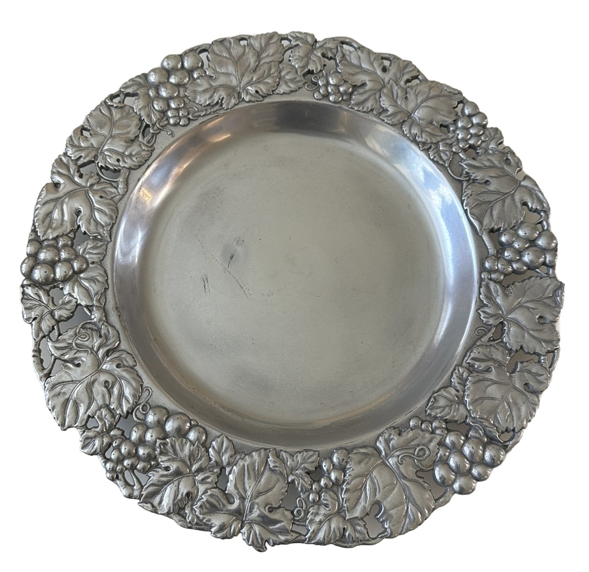 Arthur Court 14” Plate Serving Platter Charger Grapes Repousse