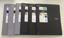 Lot Of 6 Mead Five Star 3 Grey Pocket Prong Folder And 3 Black Folder Reinforced