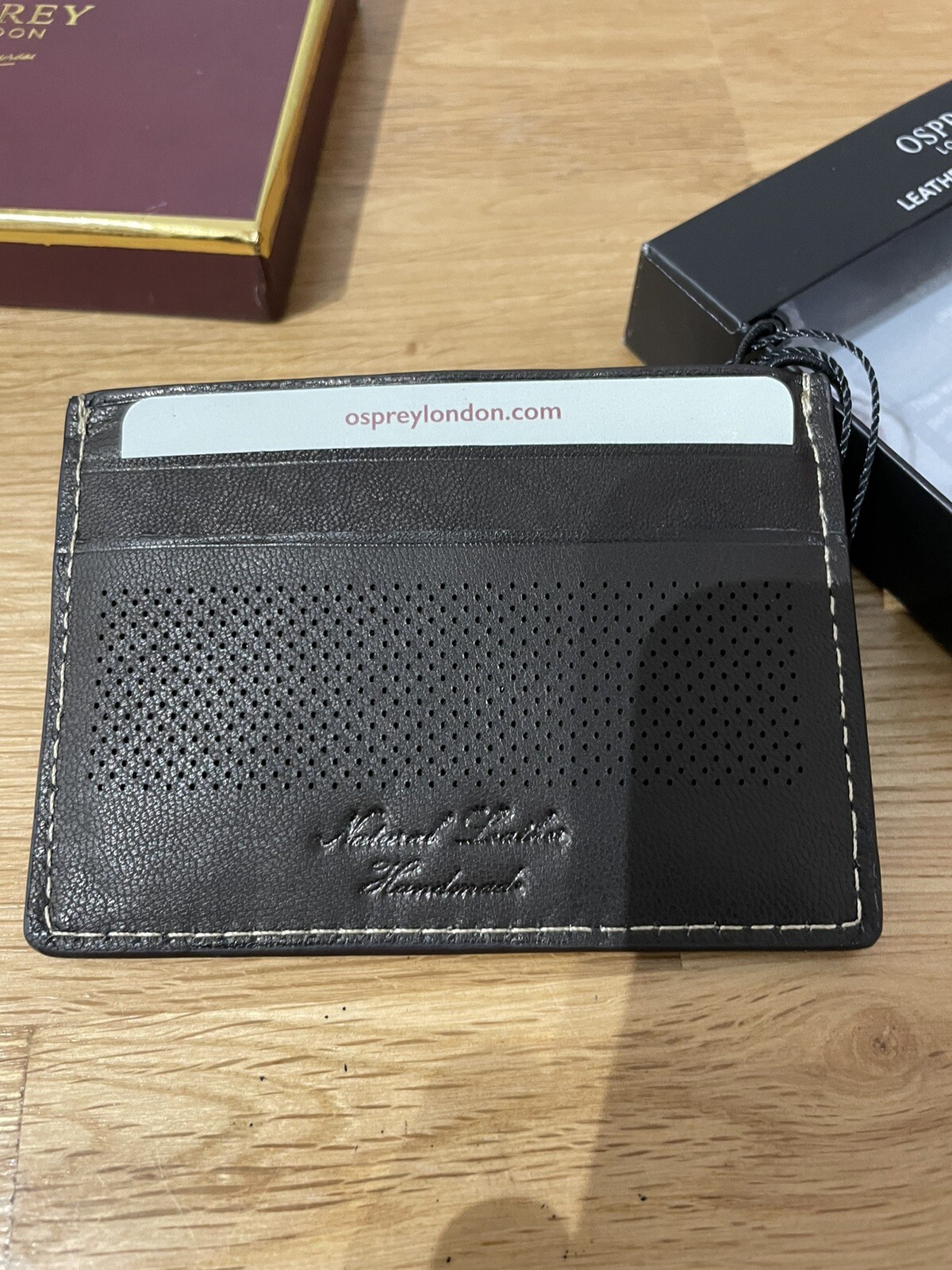 Osprey London Leather Card Holder Dark Brown Brand New Wallet Gift