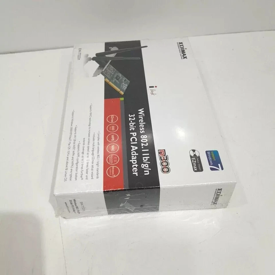 EDIMAX N300 Wireless PCI Adapter - 802.11b/g/n EW-7722In NEW SEALED - Image 3 of 3