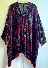 Stunning *hampstead Bazaar* Art Deco Silk Devoré Velvet Kimono Jacket Coat
