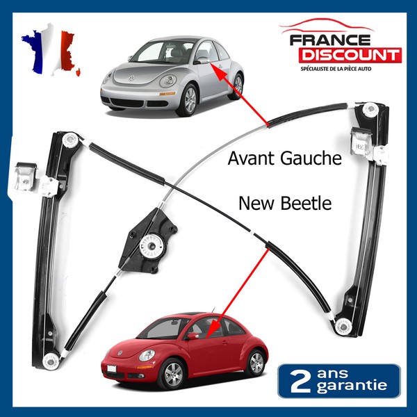 Links Vorne Fensterheber Mechanismus Elektrisch FüR NEW Beetle VW 1C0837655C-image