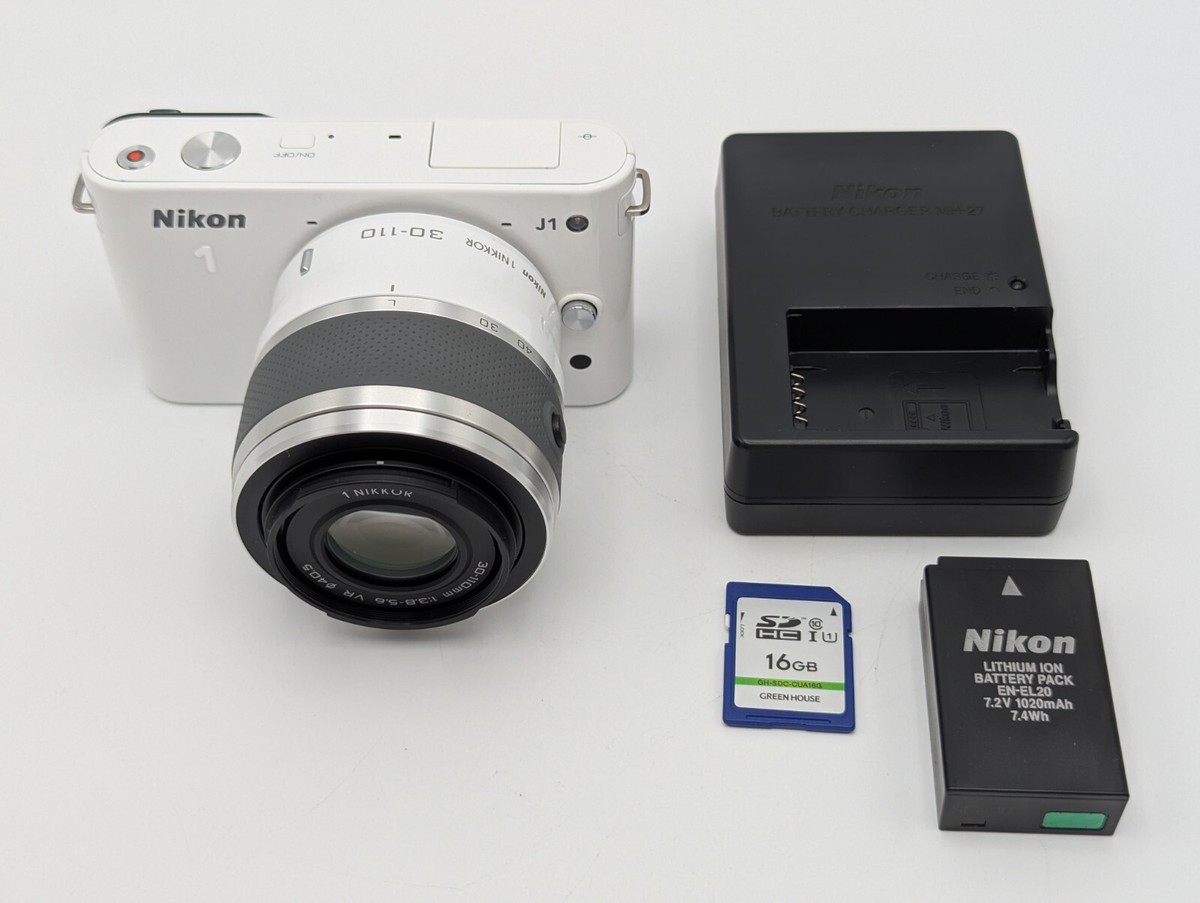 N.MINT] Nikon 1 J1 White Digital Camera + 30-110mm F3.8-5.6 VR