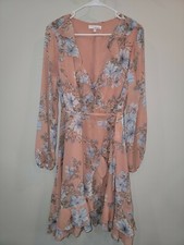 June & hudson Women's size 1 Pink Belted Wrap Dress