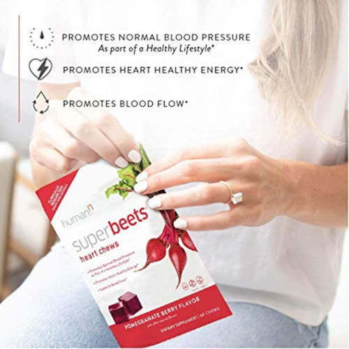 Masticare cuori HumanN SuperBeets | Estratto di semi d'uva e polvere di barbabietola non OGM - Foto 4 di 6