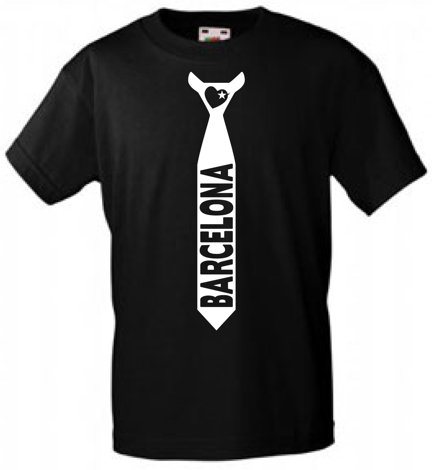CAMISETA INDIVIDUAL BARCELONA CORBATAS/LAZO PARA ROCK'N ROLLER, ¡HOGAR!