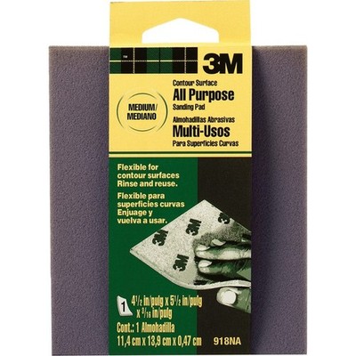 3M 4-1/2'' x 5-1/2'' x 3/16'' Med General Purpose Contour Surface Sanding Pad