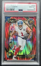 2024 PANINI SELECT #220 MALIK NABERS RED SHOCK ROOKIE /249 PSA 10