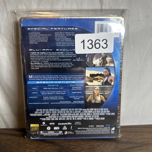 Resident Evil Extinction Walmart Exclusive SteelBook Bluray New Sealed - Picture 2 of 3