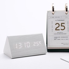 Wooden Electronic Digital Alarm Clock LED Time Display & Temperature Detect
