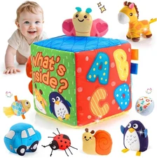 Baby Toys 6-12 Months, Mystery Montessori Sensory Soft Box Toy with 8... 