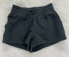 Public Rec Black Luxe Fleece Sweat Shorts Womens 26 Pima Cotton Blend Athleisure