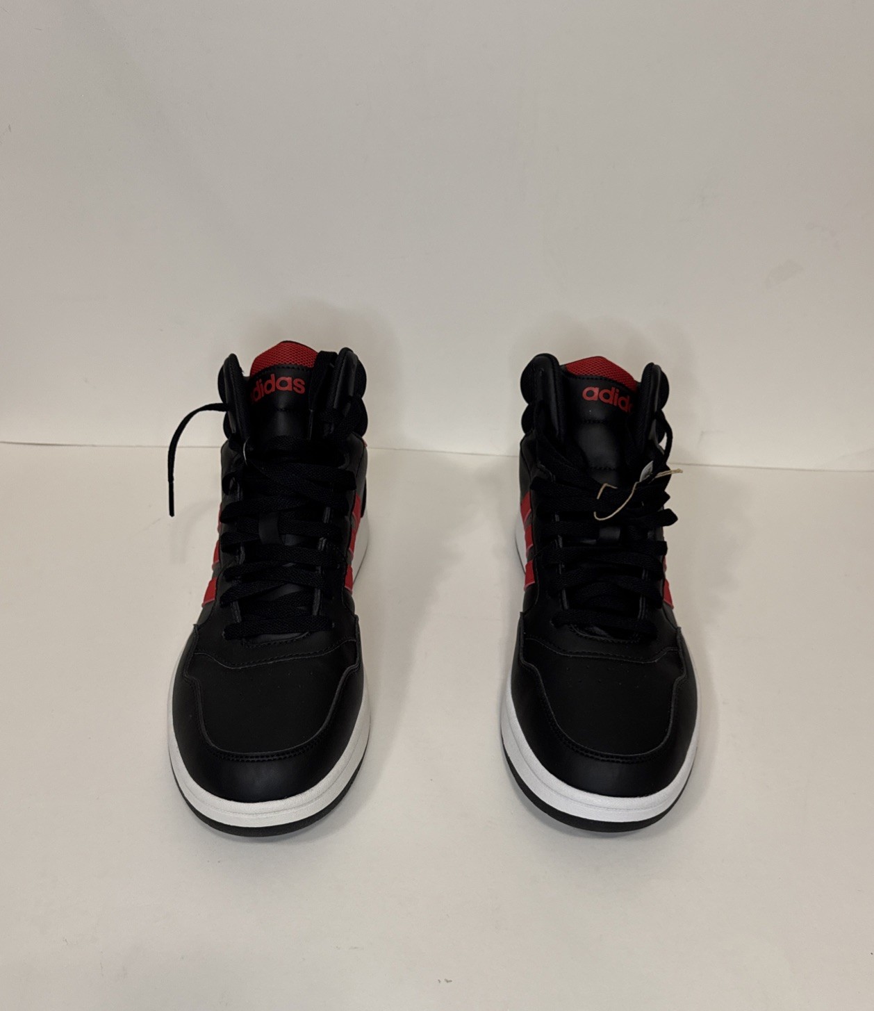 adidas Men's Hoops 3.0 Mid Basketball Shoe Black Scarlet 11