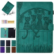For iPad 11th 2025/10th/Pro 11"/Mini7 Cat Pattern Leather Stand Card Holder Case
