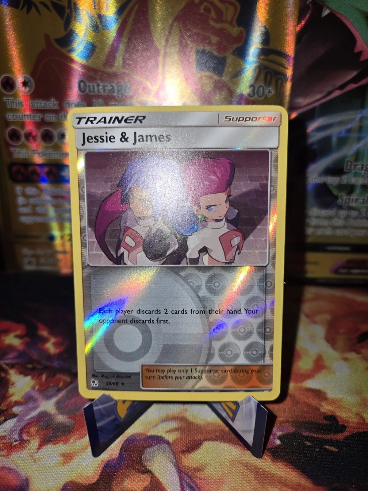 Pokemon TCG Jessie & James 58/68 Hidden Fates Reverse Holo Rare NM