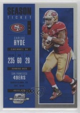 2017 Panini Contenders Optic Season Ticket Blue Prizm 26/99 Carlos Hyde #51 0q3