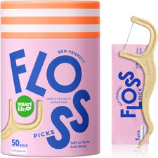 Individually Wrapped Dental Floss Picks (50Ct) - Eco-Friendly Flosser Handle Mad