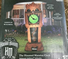 2023 Gemmy 8’ Lighted Halloween Animated Clock  Inflatable Airblown-NEW