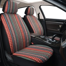 Baja Saddle Blanket Car Seat Covers, Boho Striped Woven Front Seat Protectors...