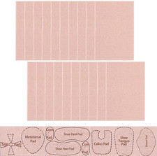 20 Sheets Moleskin Tape, Blister Prevention Padding for Feet, Mole Skin Patch f