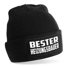 Beanie Mütze mit Spruch BESTER HEIZUNGSBAUER – Strickmütze Geschenkidee
