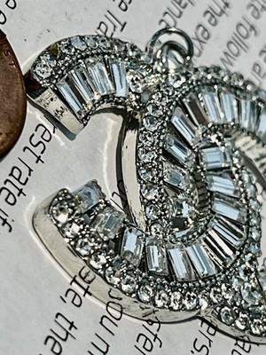 Chanel XL crystal lot buttons zip pull 42mm