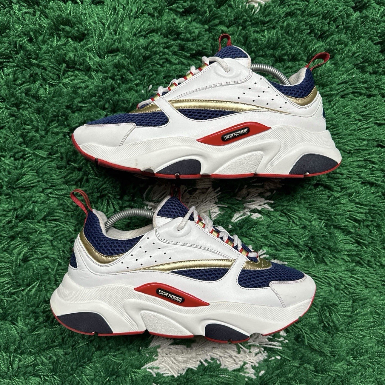 Dior B22 Sneakers Size 9 White Red Blue Gold Mint Condition 42