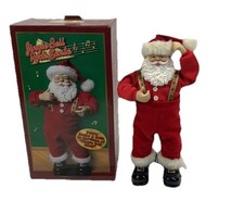 Jingle Bell Rock 17" Singing Dancing Santa Claus 1998 Christmas With Box