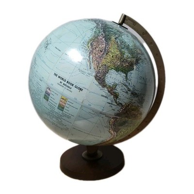 Vintage Replogle 12  Diameter Textured Topography The World Book Globe