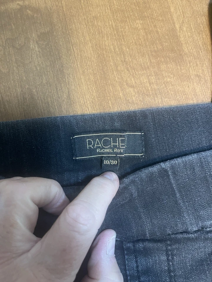 RACHEL RACHEL ROY DAMAS PULL UP MEZCLA DE ALGODÓN NEGRO LARGO JEGGINGS USADOS EN EXCELENTE ESTADO TALLA 10/30 Foto 2 de 3