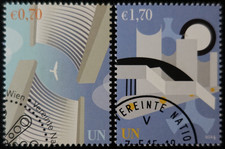 NATIONS UNIES - VIENNE - LES BÂTIMENTS N°837/838 oblitéré PREMIER JOUR