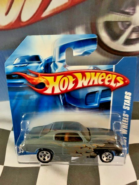 Hot Wheels 2008 Stars Card Web Trading Cars 15/24 091  '70 Chevelle SS GRAY SC