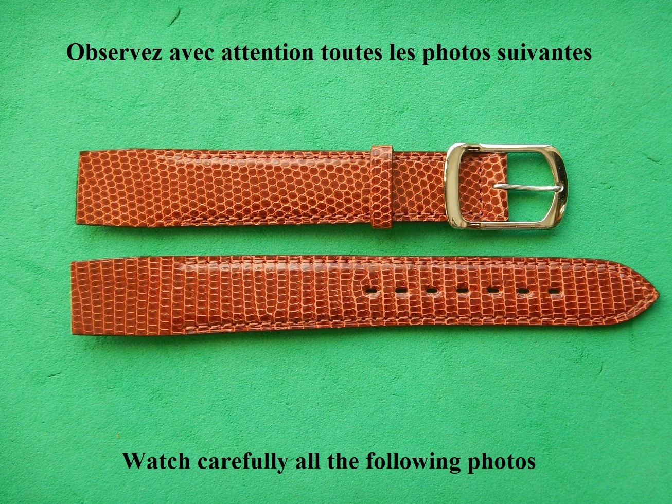 Bracelet 18mm lézard marron clair pour restaurer les montres à anses fixes