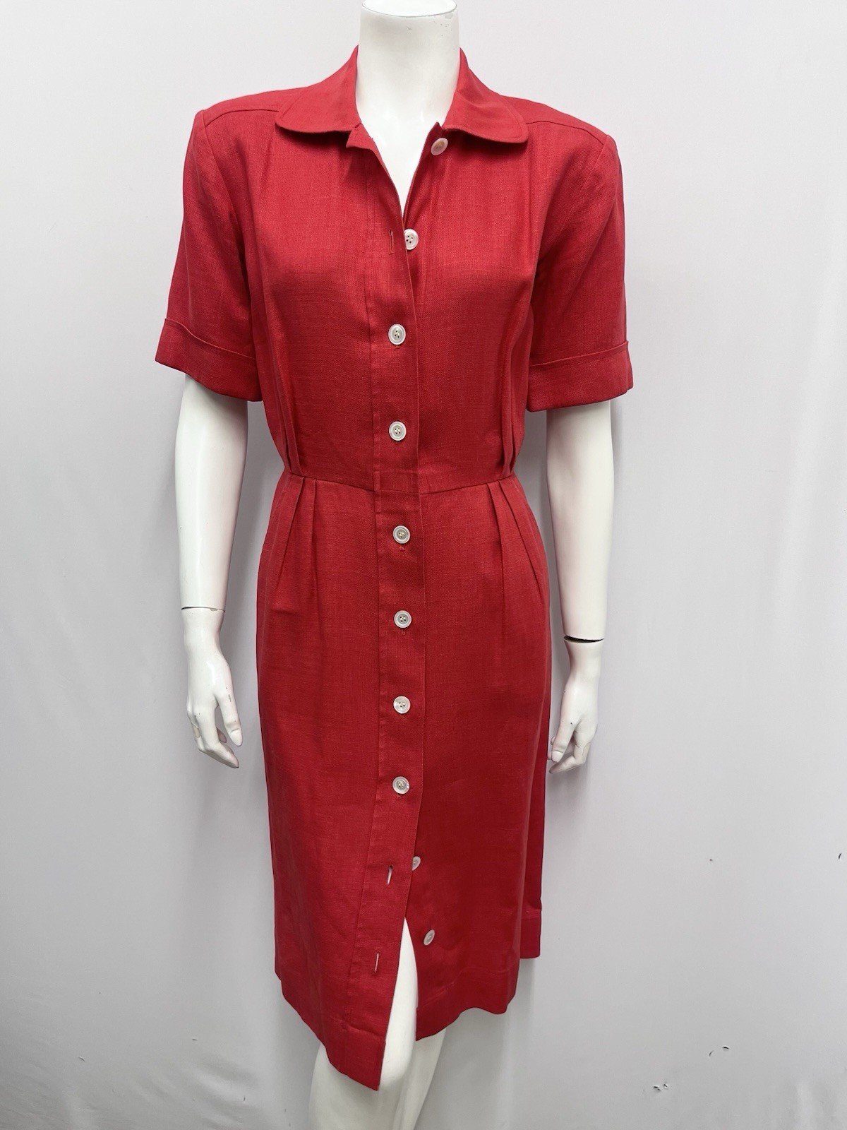 Abito vintage Saint Laurent Rive Gauche 100% lino rosso taglia 36 4 6