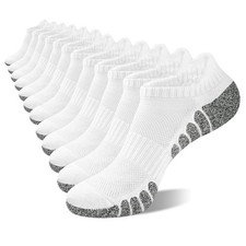 Mens Ankle Athletic Running Socks Low Cut Sports Cushioned Socks for Men 6 Pa...