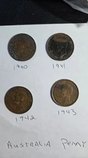Old Australia penny Coin Lot - UNCIRCULATED Kangaroo Coins King George