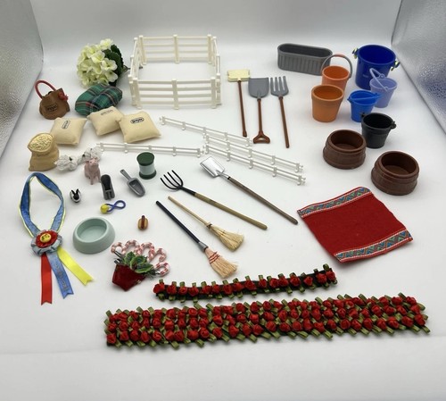 Breyer Horse Accessories Lot Of 45 -fence, Bucket, Shovel, Rake, Trough Etc…