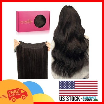 14 Inch Dark Brown Invisible Wire Hair Extensions for Natural Volume - 75g