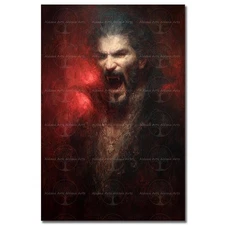 VAMPIRE GOTHIC ART PRINT, Dracula Poster, Dark Fantasy Decor, Horror Halloween